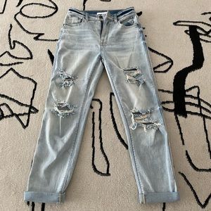 Light-Wash Ripped Jeans